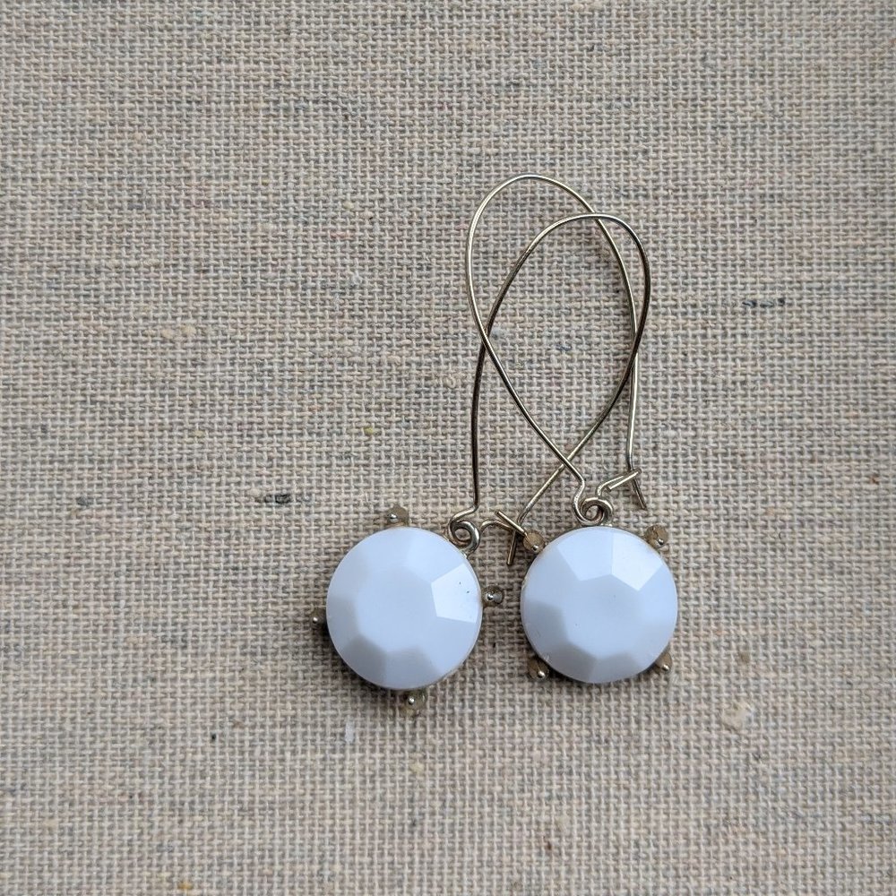 White Drop Earrings